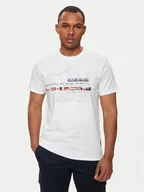Koszulki męskie - Napapijri T-Shirt S-Turin NP0A4HQG Biały Regular Fit - miniaturka - grafika 1