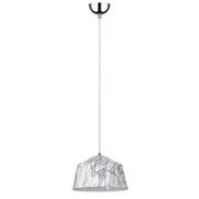 Lampy sufitowe - Lampa wisząca pojedyncza, Natura, 28x105 cm, chrom, biały, szary - miniaturka - grafika 1