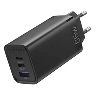 Ładowarki do telefonów - Ładowarka sieciowa Vention FEDB0-EU 2xUSB-C 1xUSB-A 65W/30W/30W GaN (czarna) - miniaturka - grafika 1