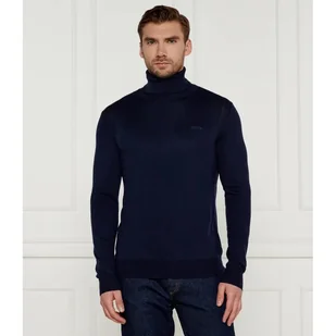 GUESS Golf EBENEZER Slim Fit z dodatkiem jedwabiu - Swetry męskie - miniaturka - grafika 1
