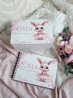 Pamiątka Chrztu Świętego - ZESTAW KRÓLISIA z metryczką, prezent na chrzest, roczek, święta - miniaturka - grafika 1
