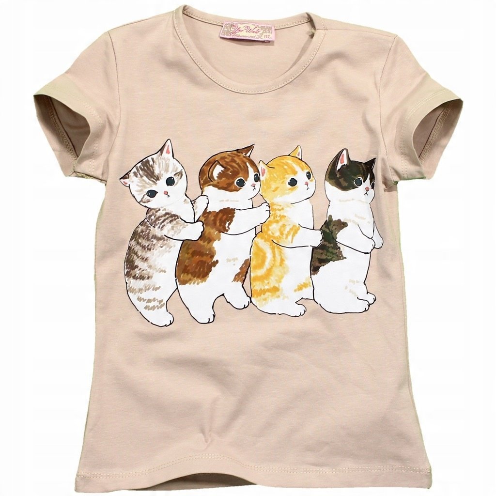 BLUZKA T-Shirt KOTKI Bawełna KRÓTKI RĘKAWEK 104