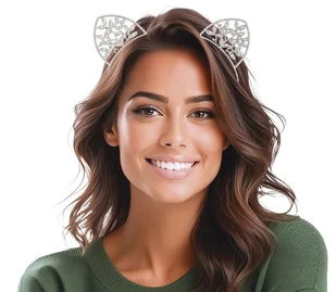 Opaska metalowa uszy kotka - Dodatki do strojów karnawałowych - miniaturka - grafika 1