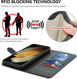 Etui Pokrowiec z Klapką do Samsung Galaxy S21 Plus 5G czarny - Etui i futerały do telefonów - miniaturka - grafika 5