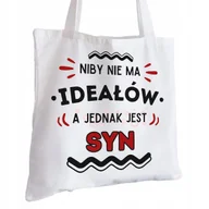 Torby i wózki na zakupy - Torba Bawełniana biała dla Syna Na Prezent ekologiczna Trwały Nadruk - miniaturka - grafika 1