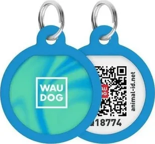 Collar WAU DOG SMART ID ADRESÓWKA KOŁO śr. 25mm NIEBIESKA - Odblaski i adresówki - miniaturka - grafika 1