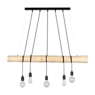 Lampy sufitowe - Spotlight Rustykalna LAMPA wisząca TRABO LONG 69314504 drewniana OPRAWA ekologiczny ZWIS townshend sosna czarny 69314504 - miniaturka - grafika 1