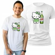 Koszulka Męska Z Nadrukiem  T-shirt Na Prezent Hello Kitty Piwo M