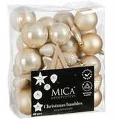Bombki - BOMBKA DEKORACYJNA PLASTIKOWA BEZPIECZNA 40SZT CREAM MICA - miniaturka - grafika 1