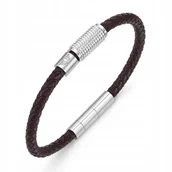 Bransolety męskie - Brązowa męska bransoletka skórzana POLICE URBAN TEXTURE PEAGB0001117 - miniaturka - grafika 1