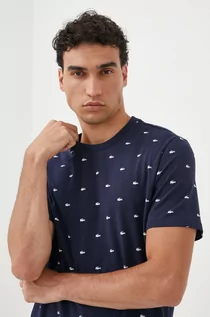 Koszulki męskie - Lacoste t-shirt męski kolor granatowy wzorzysty - grafika 1