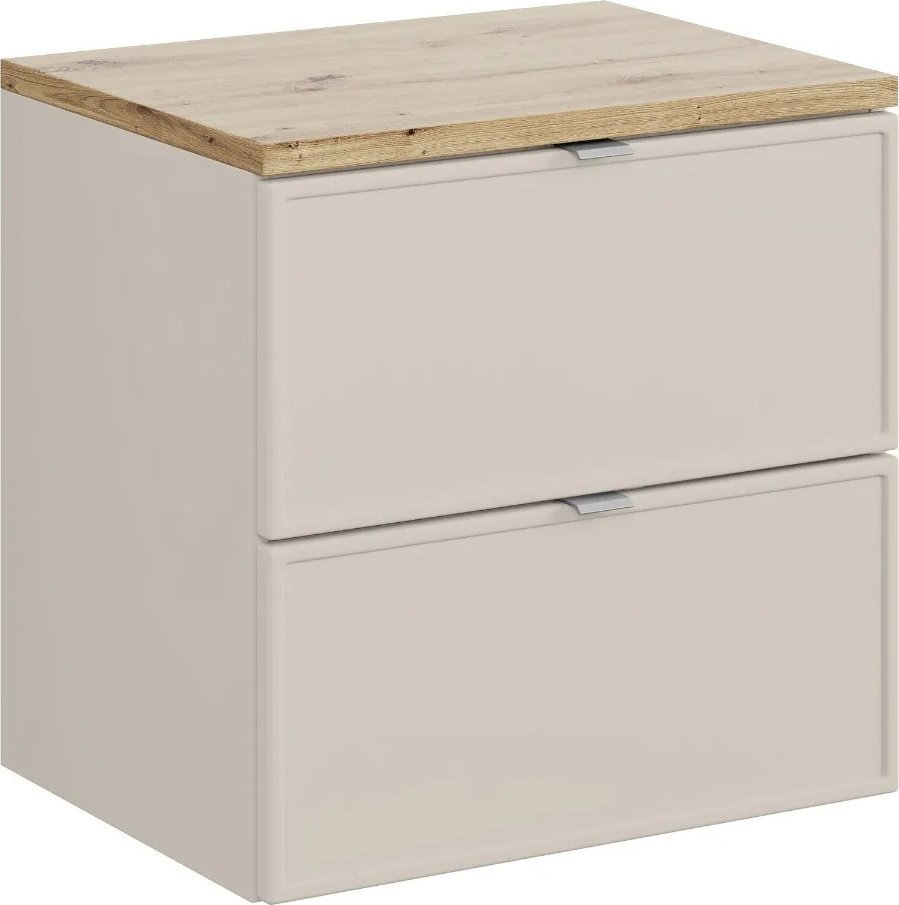 Szafka pod umywalkę nablatową BELLA CASHMERE 82-60-2S z blatem 60 cm kaszmir/dąb artisan COMAD