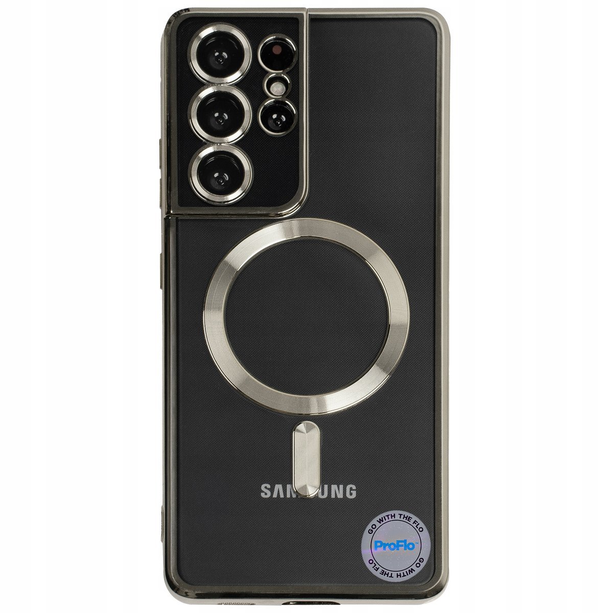 Etui do SAMSUNG S21 ULTRA Tytan Naturalny do MagSafe Przezroczysta Case