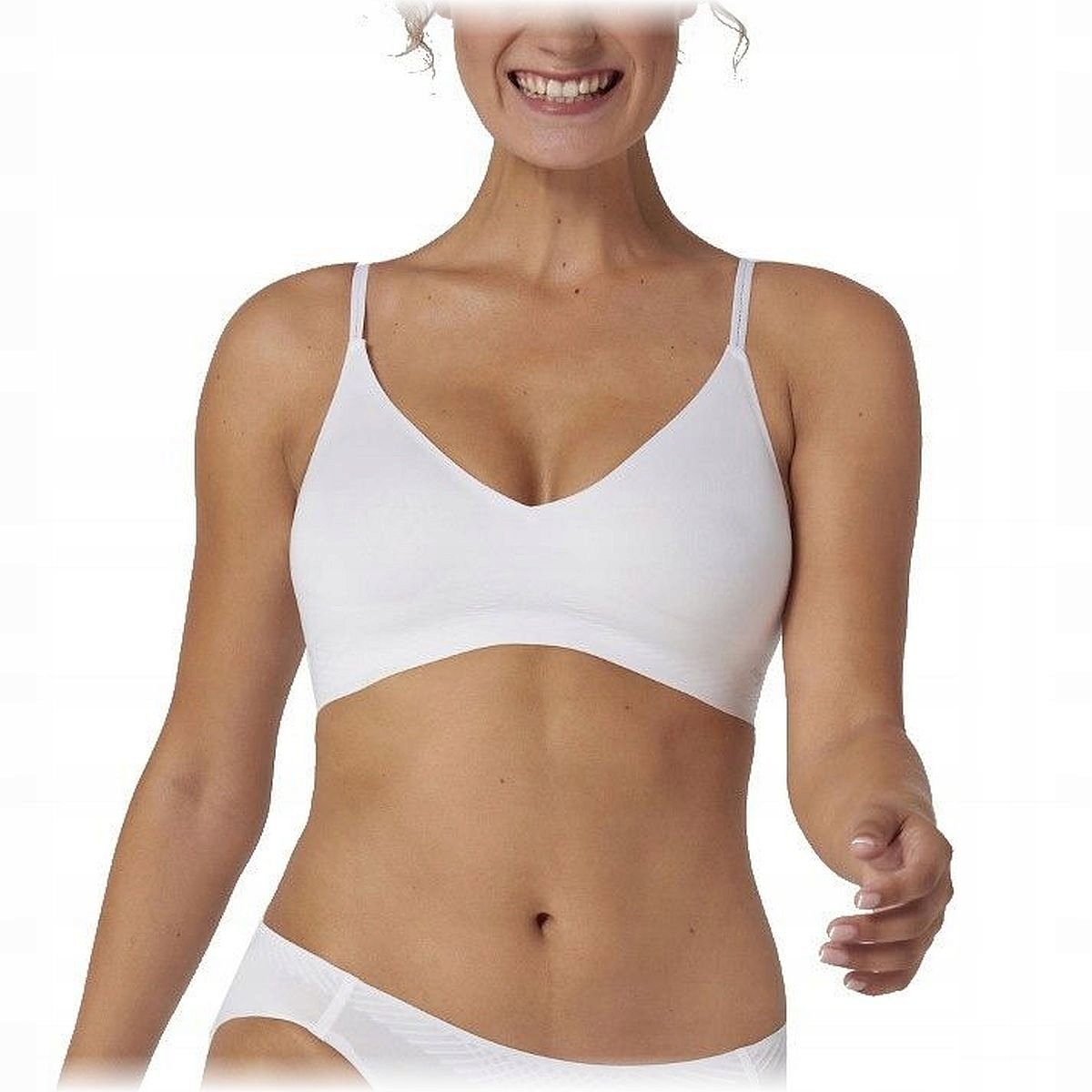 Sloggi BODY ADAPT H Bralette biustonosz top miękki mikrofibra biały ROZ.XS