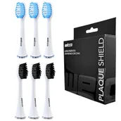 Końcówki do szczoteczek elektrycznych - Końcówki do Seysso Carbon White białe - 3 x czarne + 3 x niebiesko-białe - miniaturka - grafika 1