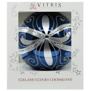 Bombka szklana ręcznie dekorowana mix 10 cm niebiesko-srebrny - Bombki - miniaturka - grafika 1