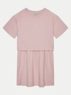 Calvin Klein Jeans Sukienka codzienna IG0IG02770 Różowy Relaxed Fit - Sukienki i spódniczki dla dziewczynek - miniaturka - grafika 1