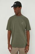 Koszulki męskie - Samsoe Samsoe t-shirt bawełniany męski kolor zielony gładki - miniaturka - grafika 1