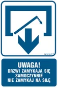 Systemy ekspozycyjne i znaki informacyjne - RB010 UWAGA! DRZWI ZAMYKAJĄ SIĘ SAMOCZYNNIE, FN - FOLIA SAMOPRZYLEPNA; (250X375MM) - miniaturka - grafika 1