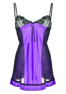 Piżamy damskie - HALKA ROXY SATYNA FIOLET - D Karen - miniaturka - grafika 1