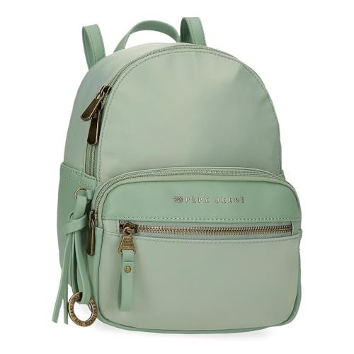 Pepe Jeans Morgan Plecak na co dzień Zielony 20 x 25,5 x 10 cm Poliester z Detalami ze sztucznej skóry 5,1 l by Joumma Bags, Zielony, Talla única, plecak na co dzień