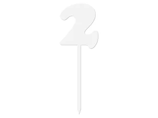 Topper z pleksi biały na tort cyfra 2 - 12 cm - Dekoracje sali Topper z pleksi biały na tort cyfra 2 - 12 cm - Dekoracje sali - miniaturka - grafika 1