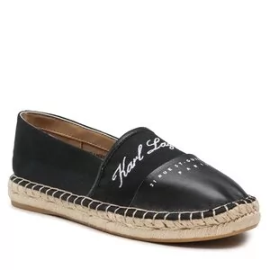 Espadryle KARL LAGERFELD - KL80123 Black Lthr & Textile - Espadryle damskie - miniaturka - grafika 1