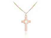 Biżuteria religijna - Naszyjnik z Krzyżykiem - rose gold - miniaturka - grafika 1