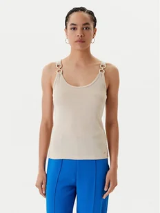 Morgan Top 251-DIDONI Beżowy Slim Fit - Koszulki i topy damskie - miniaturka - grafika 1