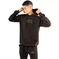 Bluzy męskie - DC Comics Męska bluza z kapturem z symbolem Batmana Zarys Emb, czarna, XXL - miniaturka - grafika 1