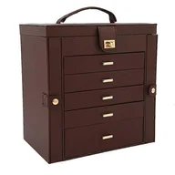 Biżuteria - akcesoria - Wielowarstwowe, pojemne pudełko na biżuterię z lustrem, wielofunkcyjne pudełko na biżuterię w stylu szuflady, do przechowywania kolczyków, naszyjnik.. - miniaturka - grafika 1