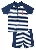 Kąpielówki dla chłopców - Playshoes Zestaw kąpielowy dla dzieci, ochrona przed promieniowaniem UV, Maritim, 171 - granatowy/biały, 86-92 - miniaturka - grafika 1