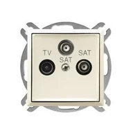 Gniazdka elektryczne - Ospel ARIA Gniazdo RTV-SAT z dwoma wyjściami SAT ECRU ARIA GPA-U2S/M/27 - miniaturka - grafika 1