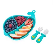 Miseczki i talerzyki dla dzieci - Talerz wieloryb+sztuć. morski - miniaturka - grafika 1