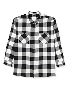 Urban Classics Męska koszula z długim rękawem, oversize, czarna/biała, 5XL - Koszule męskie - miniaturka - grafika 1