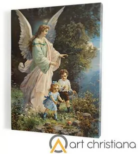 Obraz religijny na płótnie canvas z Aniołem Stróżem - Ikony i obrazy sakralne - miniaturka - grafika 1
