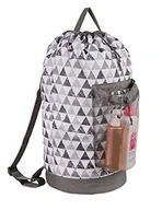 Torebki damskie - Dalykate Plecak na pranie z paskami na ramię i kieszenią z siatki, trwała nylonowa torba na ubrania z zamknięciem na sznurek, na uczelnię, do podróży, pralni, do mieszkania - miniaturka - grafika 1