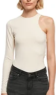 Body - Urban Classics Damskie body ze stretchem Organic Stretch Asymetryczne, białe, rozmiar M, Whitesand, M - miniaturka - grafika 1