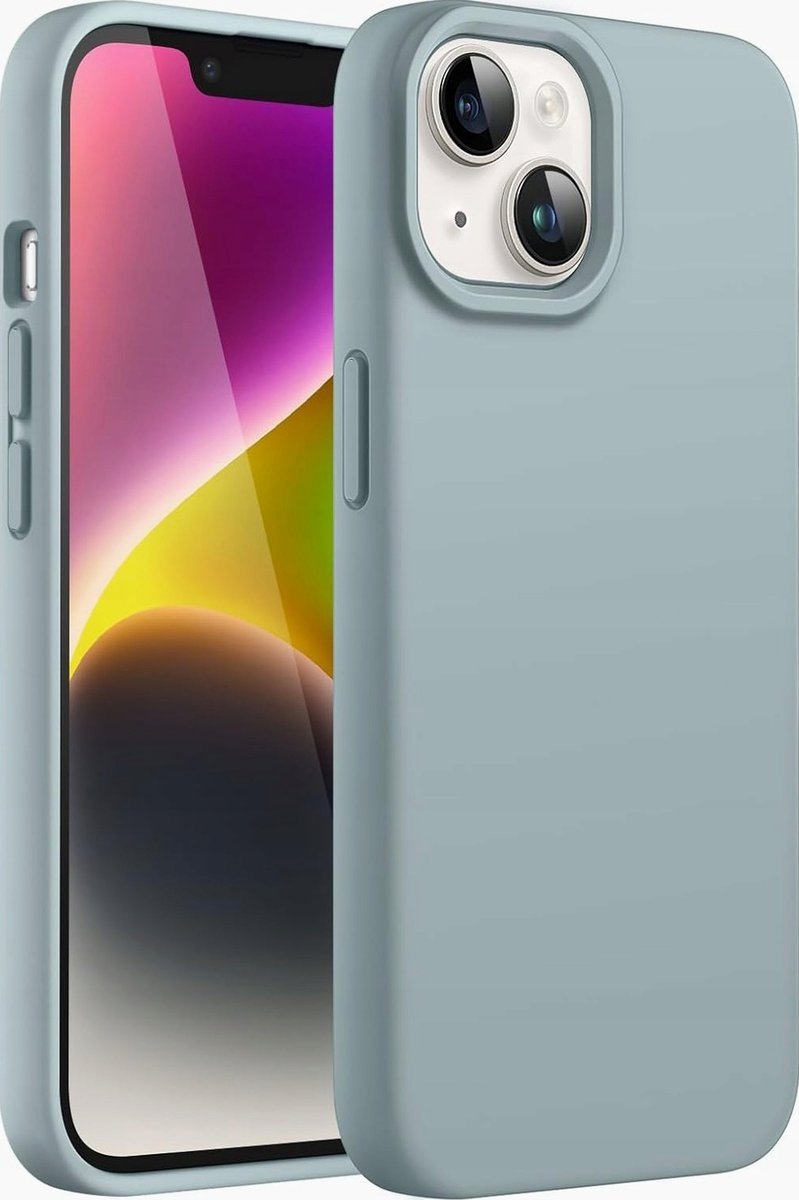 JETech Silikonowe Etui dla iPhone 14 6,1 Cala, Jedwabisty Miękki w Dotyku Futerał Ochronny na Całe Ciało, Odporny na Wstrząsy Case z Podszewką z Mik..