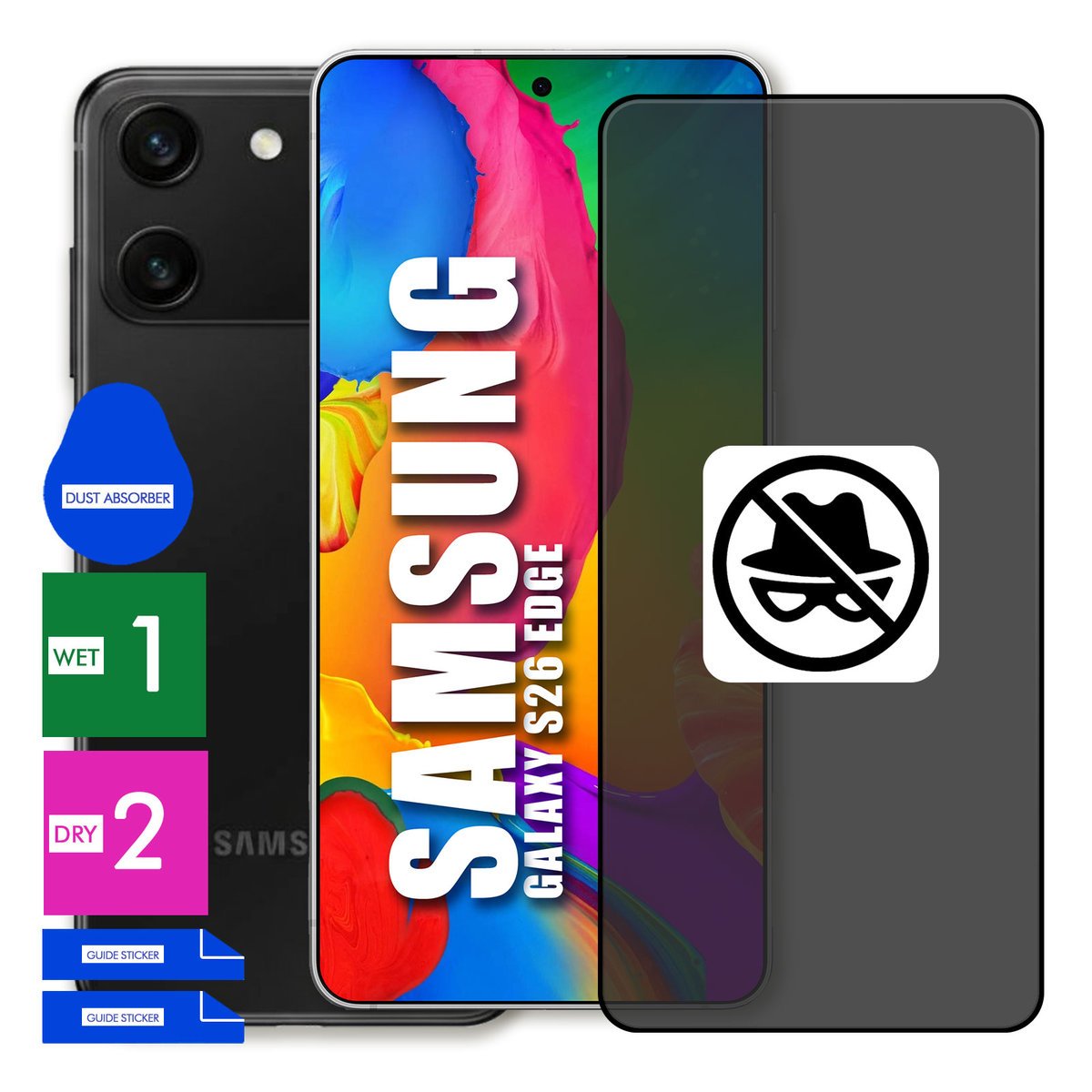 SZKŁO DO SAMSUNG GALAXY S26 EDGE PRYWATYZUJĄCE ANTYSZPIEGOWSKIE EKRAN 5D