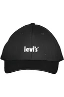 Czapki męskie - Levi's Męski plakat logo Flexfit czapka bejsbolówka, Zwykły czarny, Jeden rozmiar - miniaturka - grafika 1