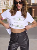 Koszulki i topy damskie - Sinsay - Koszulka damska - biały - miniaturka - grafika 1