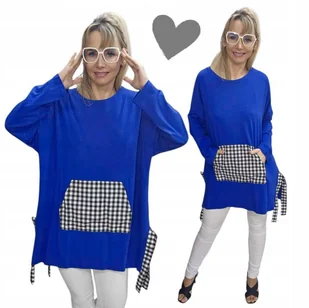 KRATA BLUZA DAMSKA KANGUREK luźna dresowa tunika bluzka 50 52 5XL 6XL 3160 - Bluzki damskie - miniaturka - grafika 1