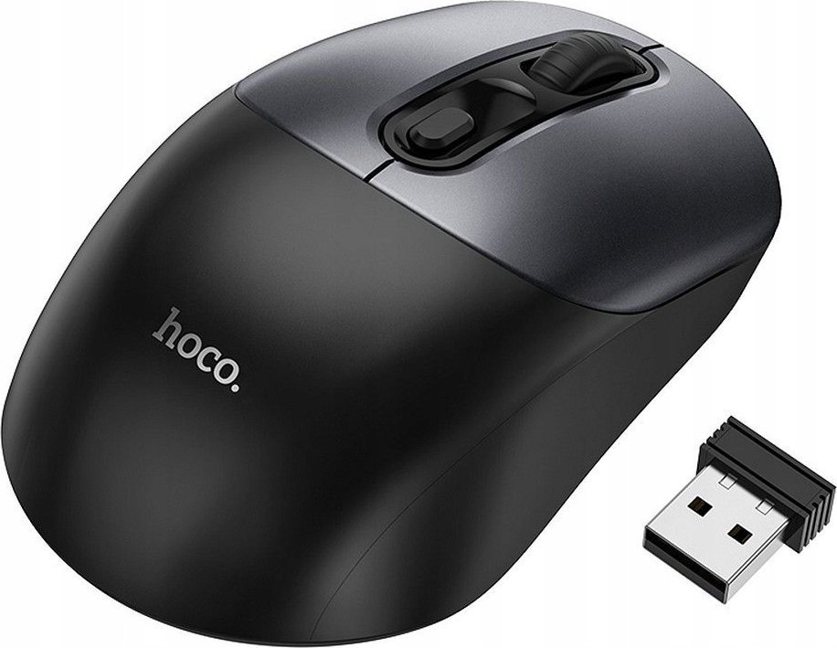 Hoco HOCO mysz komputerowa bezprzewodowa 2.4G GM28 czarno szara