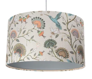 Srebrna lampa wisząca z dekoracyjnym abażurem - S385 Sonato - Lampy stojące - miniaturka - grafika 1