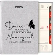 Notesy i bloczki - KALENDARZ TERMINARZ SREBRNY B5 2025 PREZENT DLA ZŁOTEGO NAUCZYCIELA WZORY - miniaturka - grafika 1