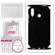 Szkła hartowane na telefon - Folia naklejka skórka strukturalna na TYŁ+BOKI do Huawei P30 lite -  Czarny Pastel Matowy Chropowaty Baranek - apgo SKINS - miniaturka - grafika 1