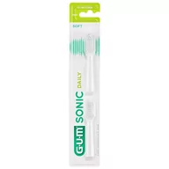 Końcówki do szczoteczek elektrycznych - GUM Sonic Daily wymienne końcówki do szczoteczki białe x2 sztuki - miniaturka - grafika 1