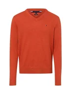 Swetry męskie - Tommy Hilfiger Sweter z dodatkiem kaszmiru Mężczyźni Bawełna pomarańczowy jednolity, S - miniaturka - grafika 1