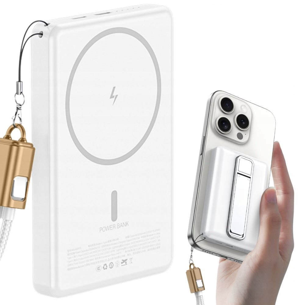 POWERBANK SZYBKIE ŁADOWANIE BEZPRZEWODOWE 10000 MAH USB-C LIGHTNING 20W